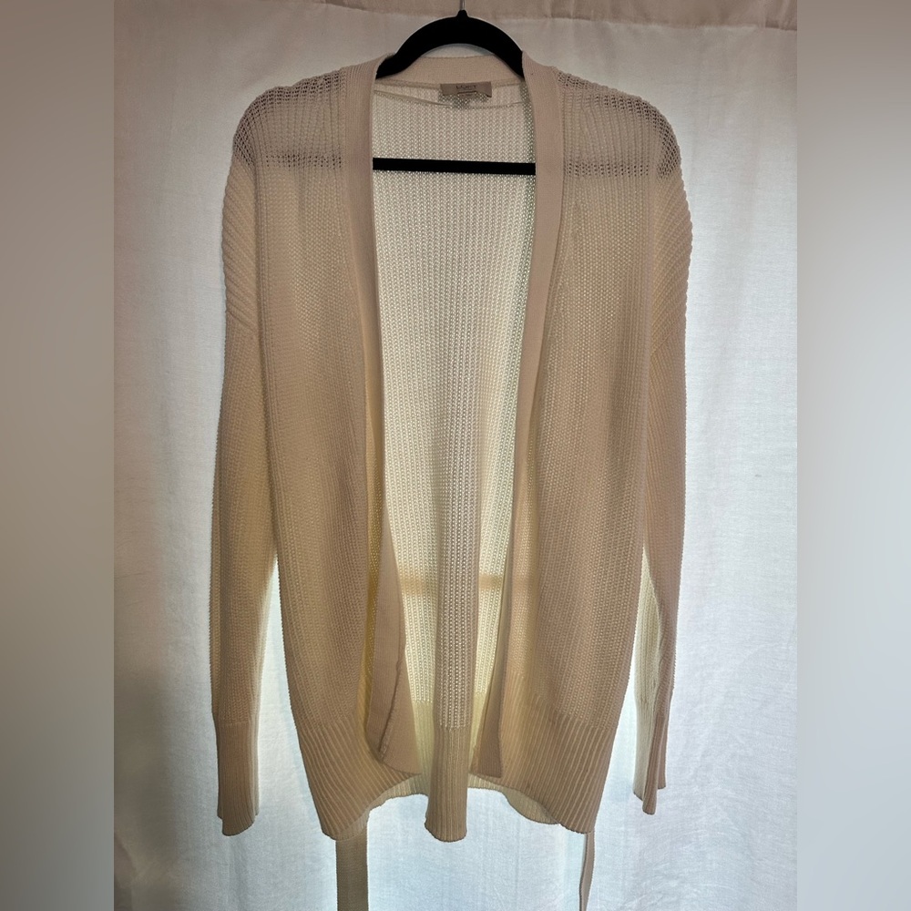 White knit Loft sweater; size L